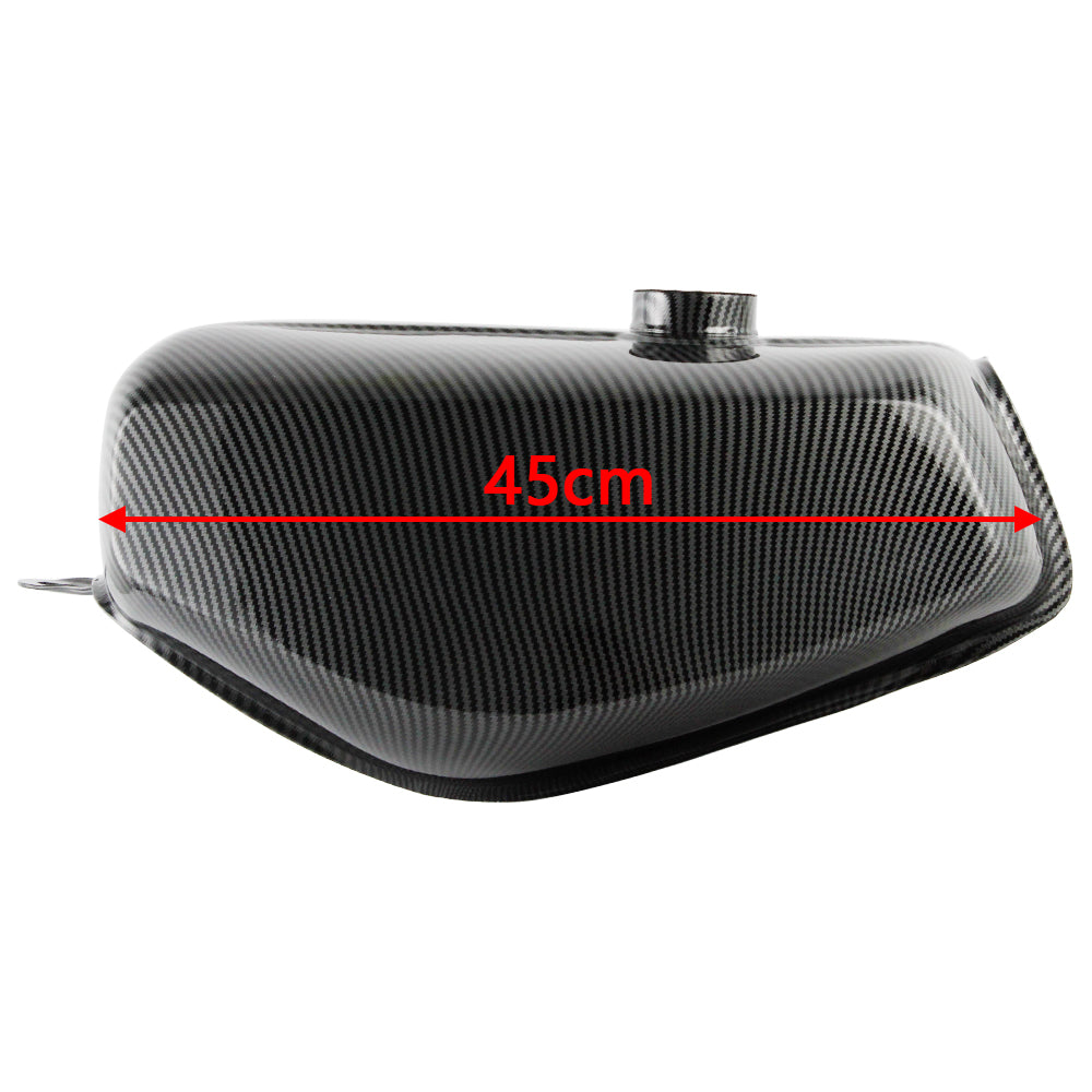 OSTMORAD Premium Metal Fuel Tank and Genuine Carbon Fiber Side Covers 3 Piece Kit for Simson S50 S51 S70