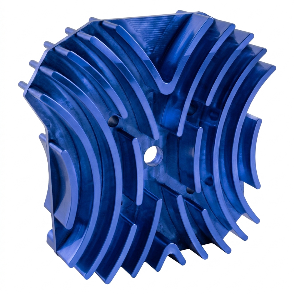 OSTMORAD CNC Aluminium Zylinderkopf 15cm mit Kühlrippen für Simson S50 S51 S70 Blau