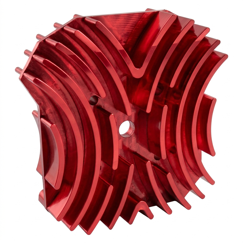 OSTMORAD CNC Aluminium Zylinderkopf 15cm mit Kühlrippen für Simson S50 S51 S70 Rot