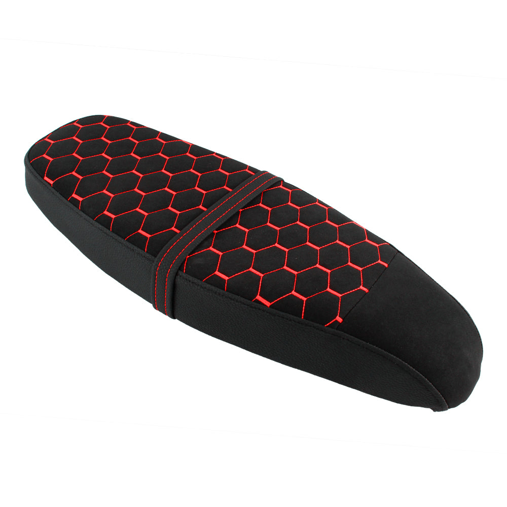 OSTMORAD Hexagonal Honeycomb Seat Red Orange Blue Stitching for Simson S50 S51 S70 S80 Enduro