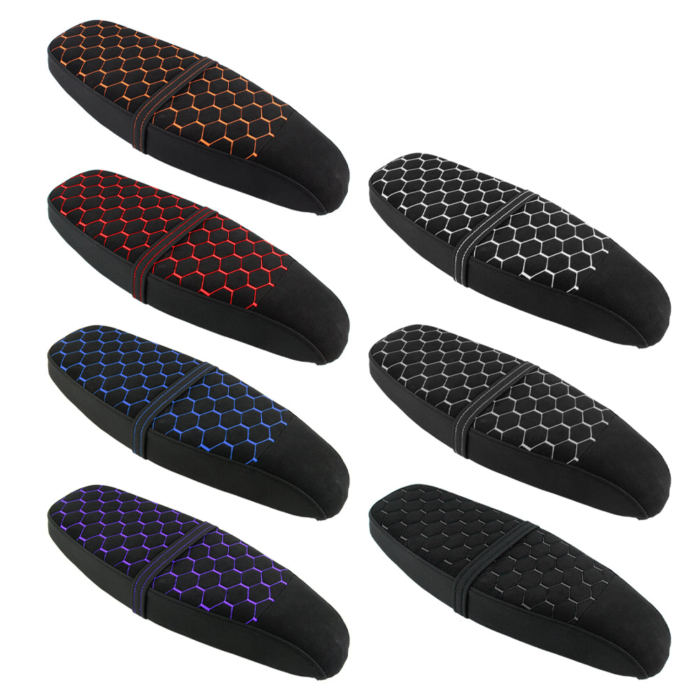 OSTMORAD Hexagonal Honeycomb Seat Red Orange Blue Stitching for Simson S50 S51 S70 S80 Enduro