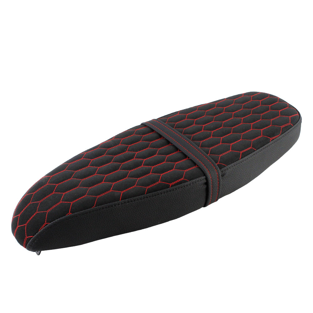 OSTMORAD Hexagonal Honeycomb Seat with Safety Strap | Classic Colors (Black/Red/White) for Simson S50 S51 S70 S80