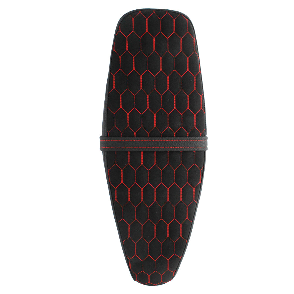 OSTMORAD Hexagonal Honeycomb Seat with Safety Strap | Classic Colors (Black/Red/White) for Simson S50 S51 S70 S80
