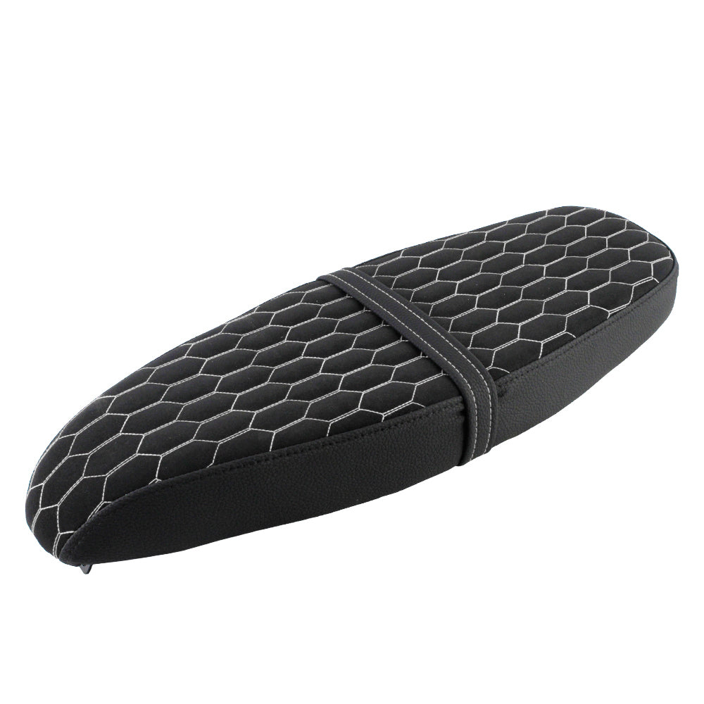 OSTMORAD Hexagonal Honeycomb Seat with Safety Strap | Classic Colors (Black/Red/White) for Simson S50 S51 S70 S80