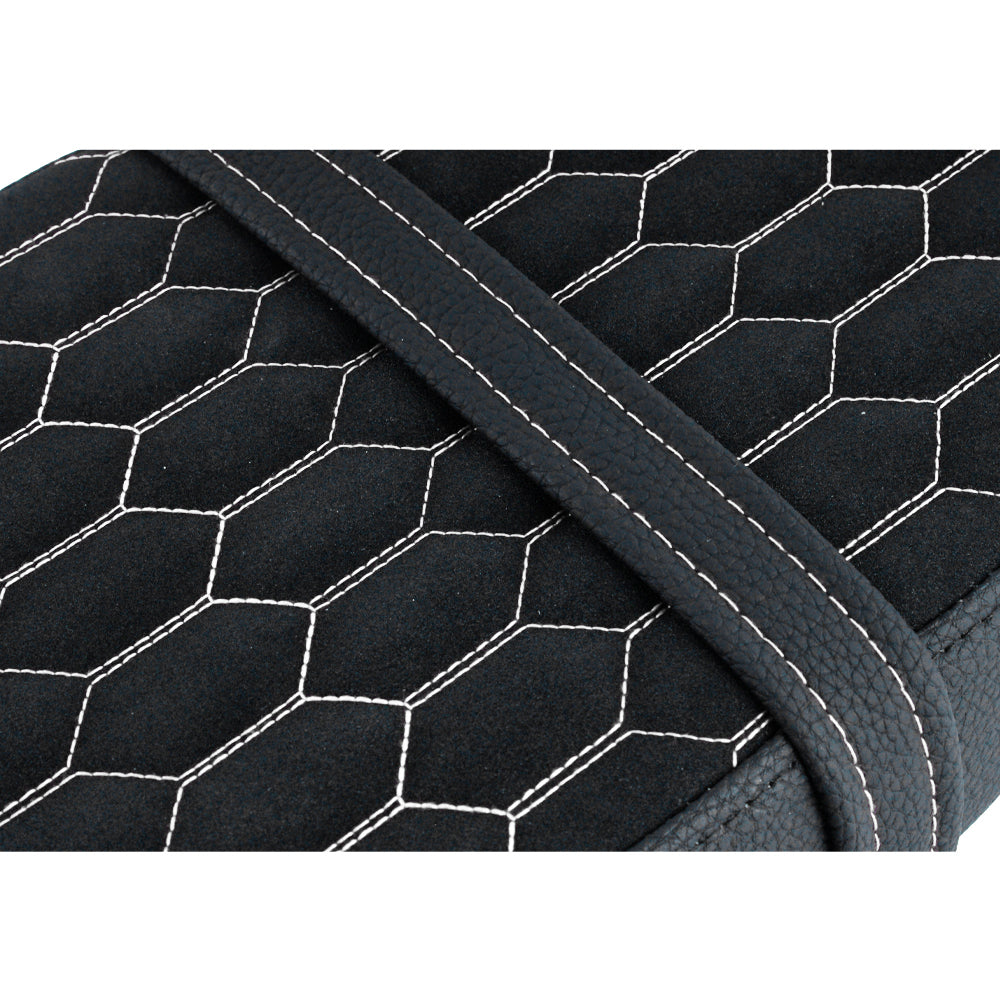 OSTMORAD Hexagonal Honeycomb Seat with Safety Strap | Classic Colors (Black/Red/White) for Simson S50 S51 S70 S80