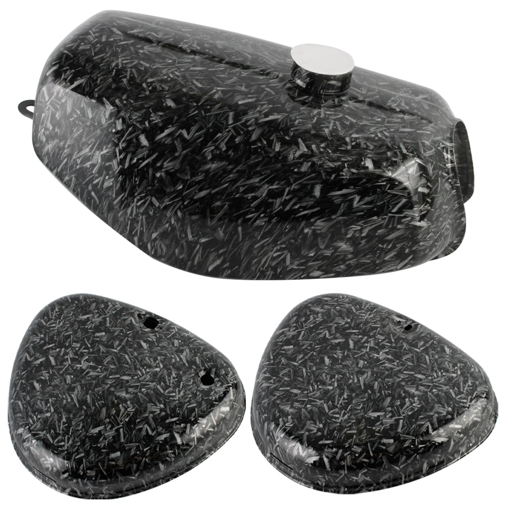 OSTMORAD Carbon Fiber Edition Tank & Side Cover Set 3-Piece Metal Kit for Simson S51 S70
