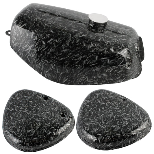 OSTMORAD Carbon Fiber Edition Tank & Side Cover Set 3-Piece Metal Kit for Simson S51 S70
