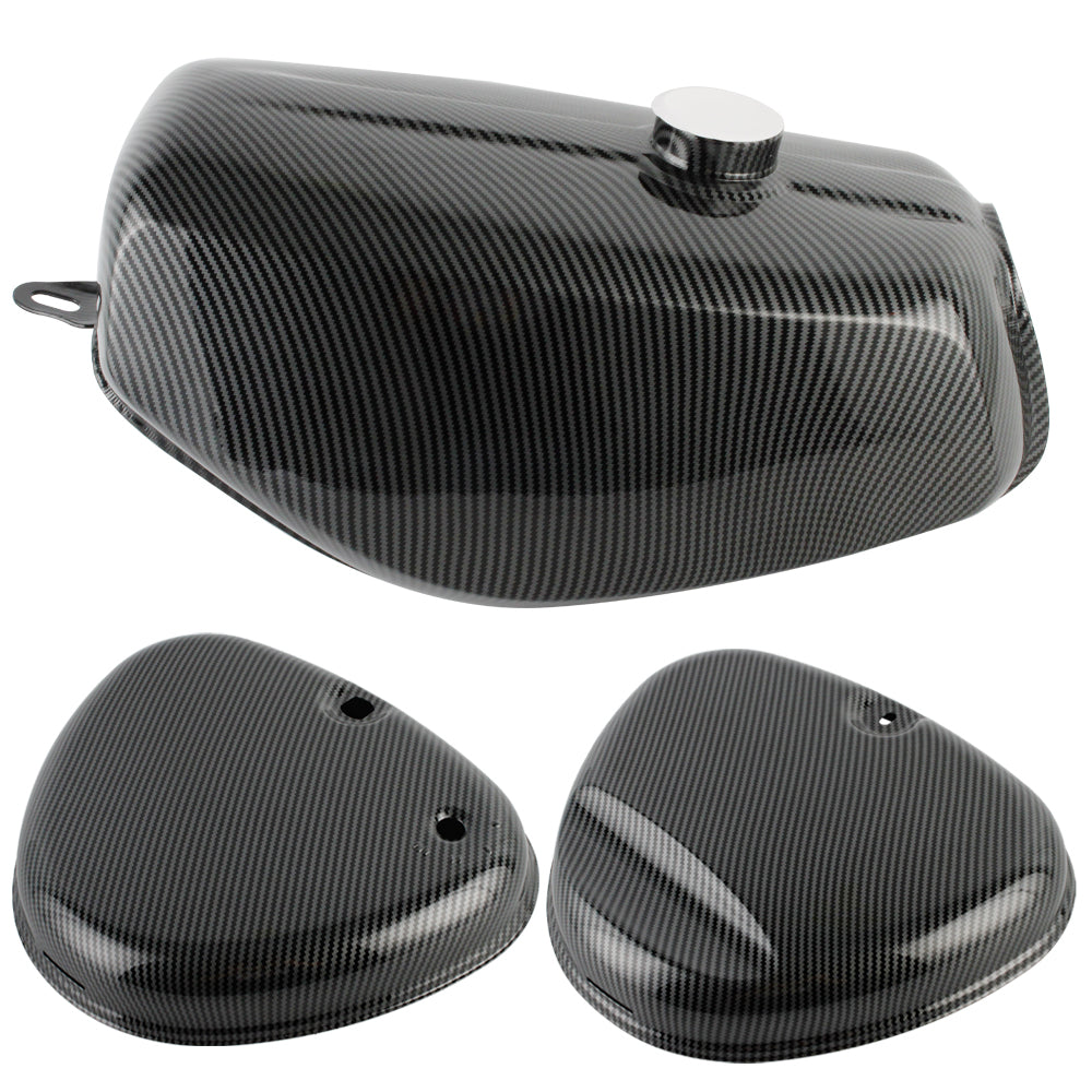 OSTMORAD Forged Carbon Enduro Tank Set / 3-Piece Metal Kit for Simson S51 S70 S80